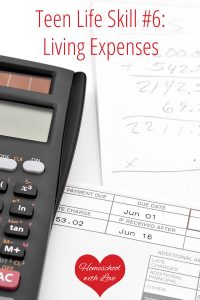 Calculator and bills - Teen Life Skill #6: Living Expenses