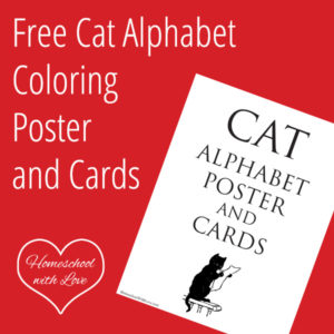 Free Cat Alphabet Coloring Poster and Cards