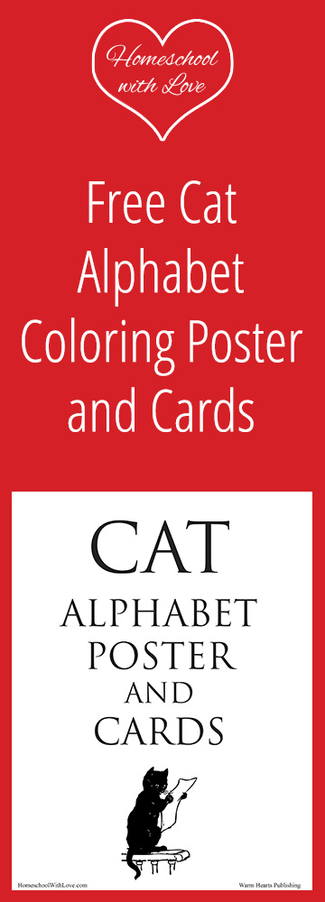 Free Cat Alphabet Coloring Poster and Cards