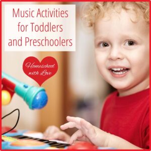 Boy playing keyboard. Music Activities for Toddlers and Preschoolers.