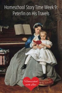 Mother reading a book to girl for story time.