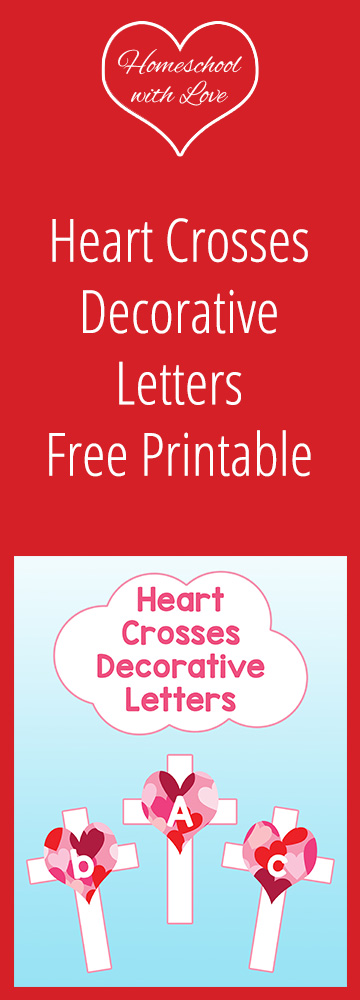 Heart Crosses Decorative Letters Free Printable