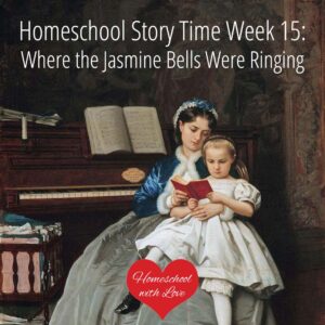 Mother reading a book to girl for story time.