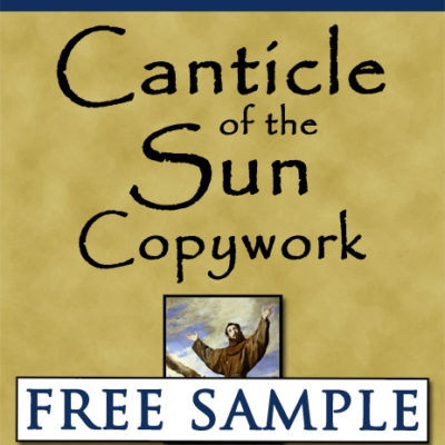 Canticle of the Sun Copywork Free Sample