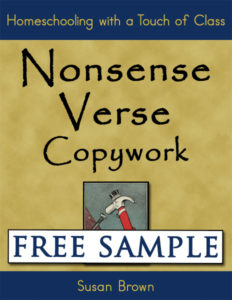 Nonsense Verse Copywork Free Sample cover 600h