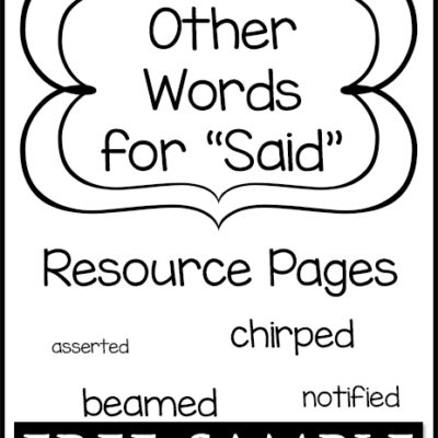 Other Words for “Said” Resource Pages Free Sample