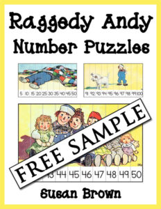 Raggedy Andy Number Puzzles Free Sample cover 600h