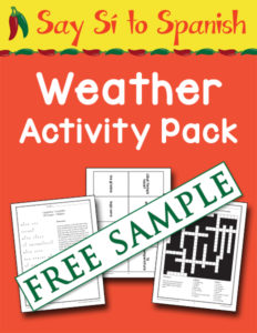 Spanish Weather Activity Pack cover Free Sample 600h