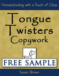Tongue Twisters Copywork Free Sample cover 600h