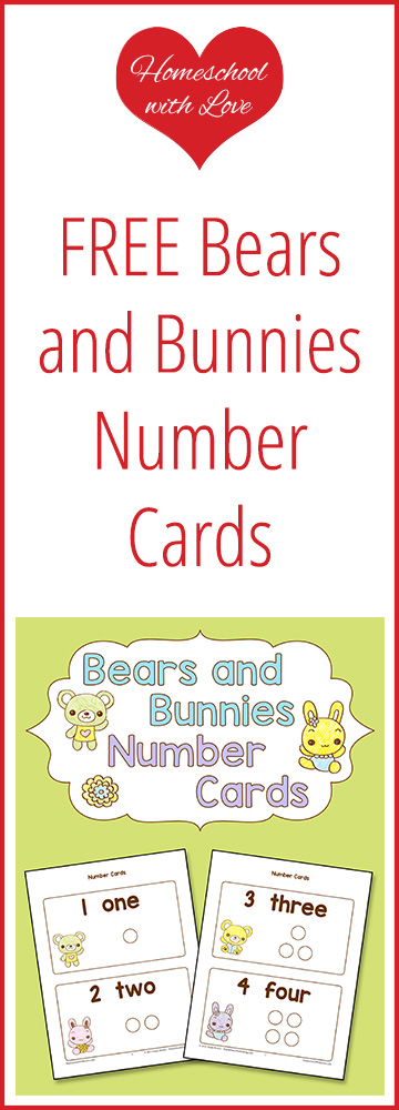 Free Bears and Bunnies Number Cards