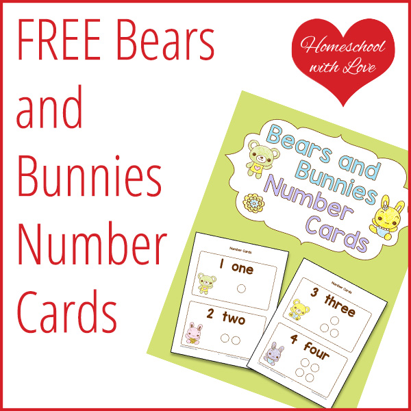 Free Bears and Bunnies Number Cards