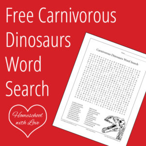 Free Carnivorous Dinosaur Word Search