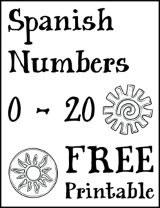 Spanish Numbers 0 - 20 Free Printable 600