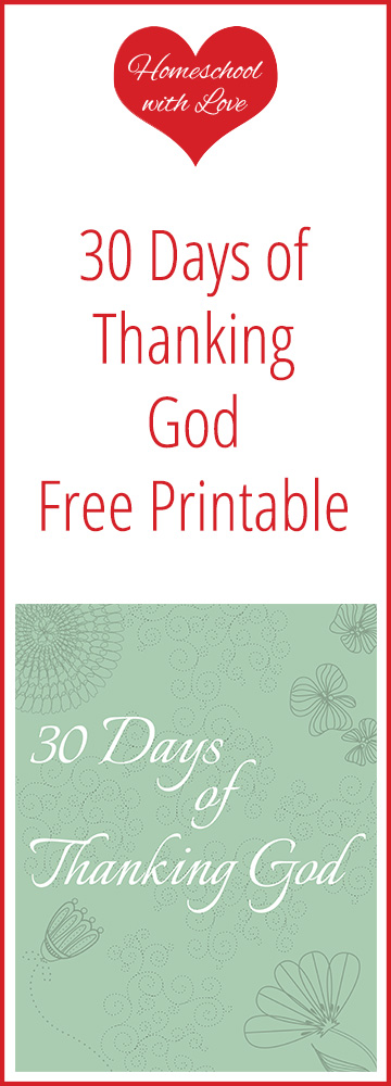 30 Days of Thanking God Free Printable