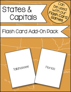 States and Capitals Flash Card Add-On Pack 600h