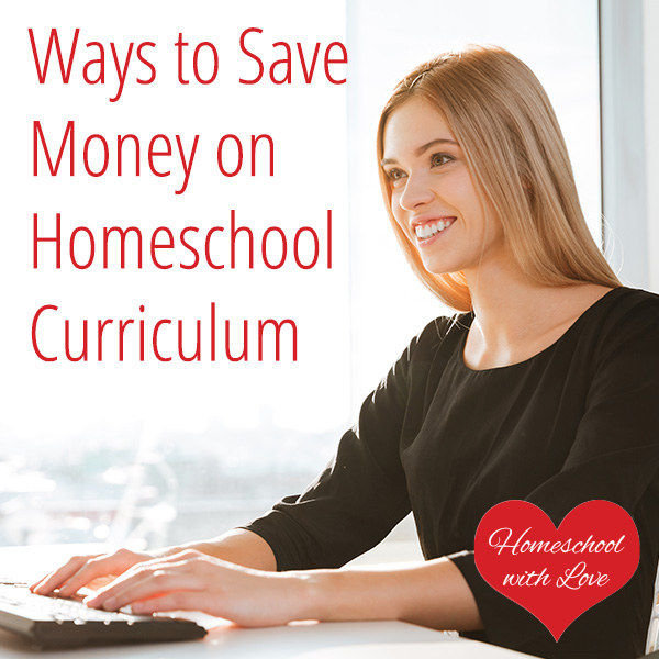 Woman typing on computer - Ways to Save Money on Homeschool Curriculum