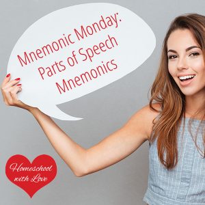 Woman holding speech bubble - Mnemonic Monday: Parts of Speech Mnemonics