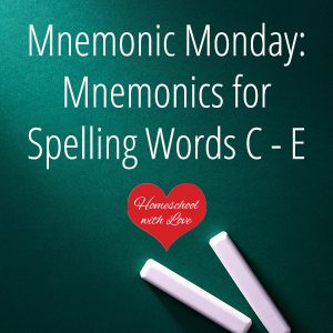 Chalkboard and chalk - Mnemonics for Spelling Words C – E