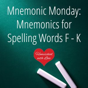 Chalkboard and chalk - Mnemonics for Spelling Words F – K