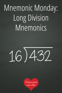 Division problem on chalkboard - Long Division Mnemonics
