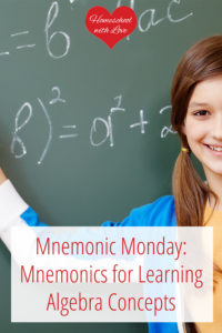 Girl doing math on chalkboard - Mnemonics for Learning Algebra Concepts