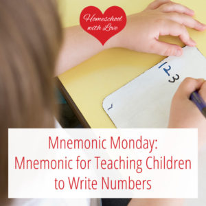 Girl writing numbers - Mnemonic for Teaching Children to Write Numbers