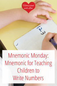 Girl writing numbers - Mnemonic for Teaching Children to Write Numbers